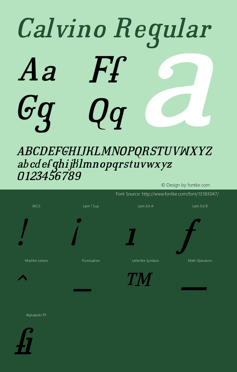 Calvino Regular 001.000 Font Sample