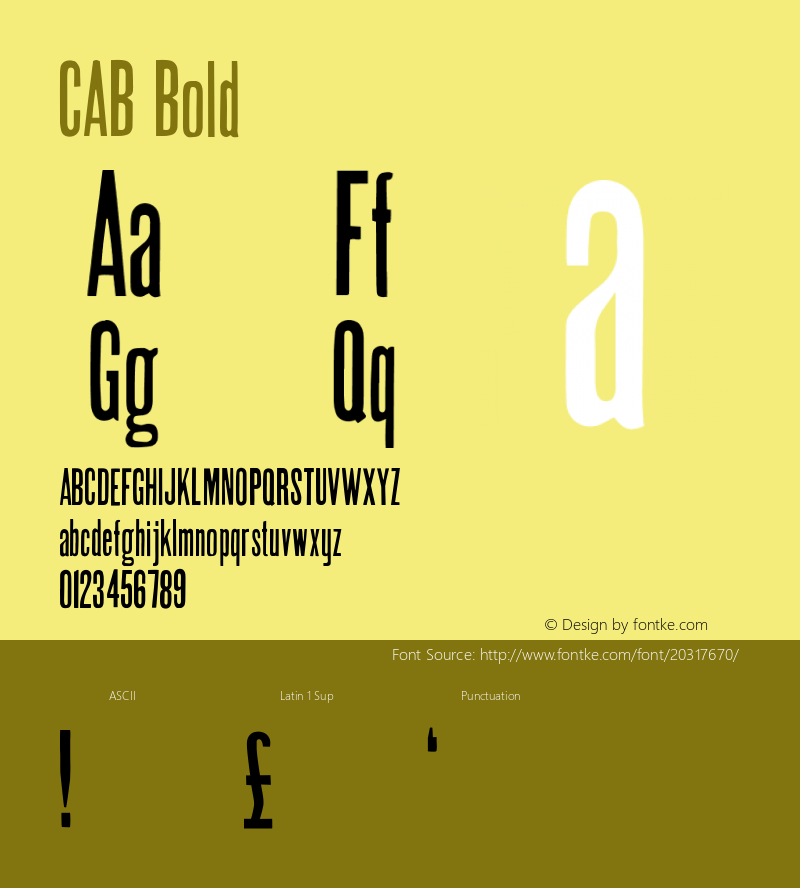 CAB old  Font Sample