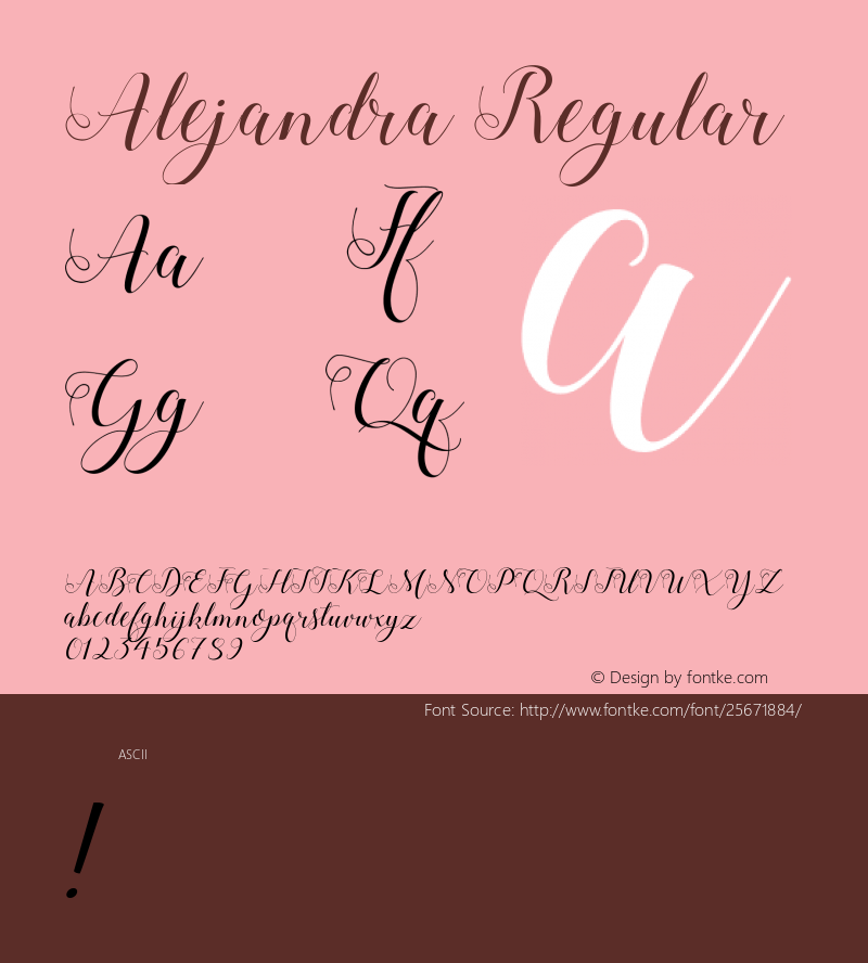 Alejandra Version 1.000 Font Sample