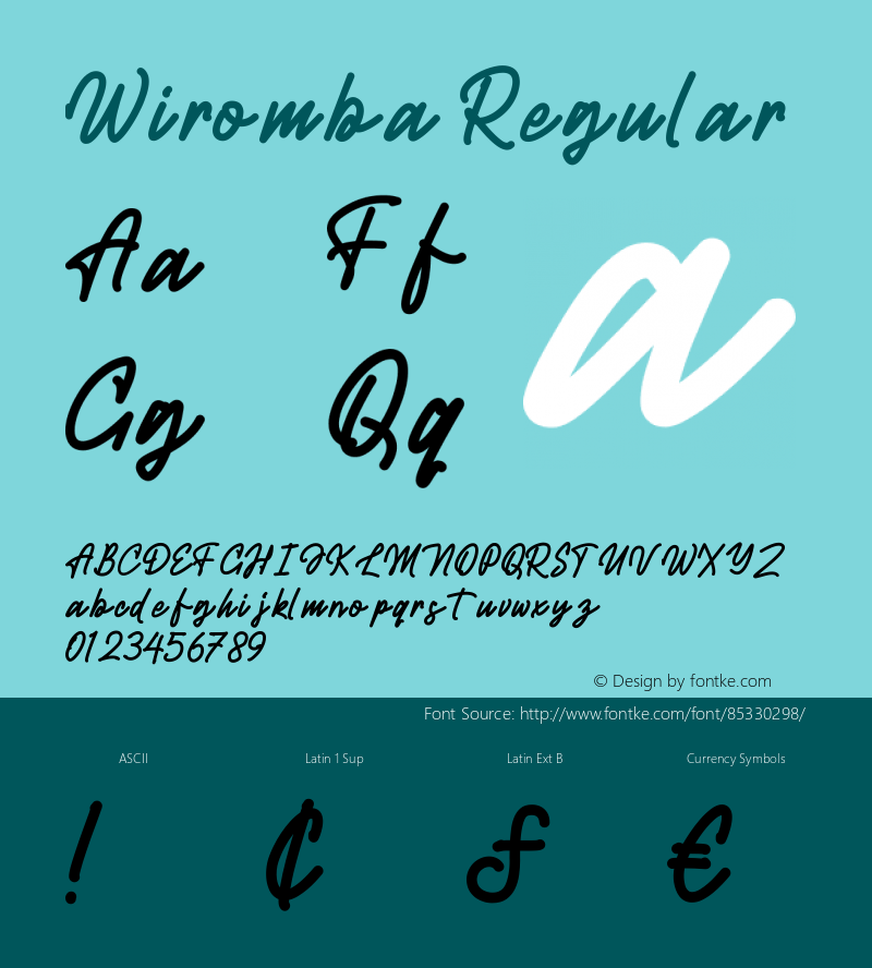 Wiromba 1.000 Font Sample
