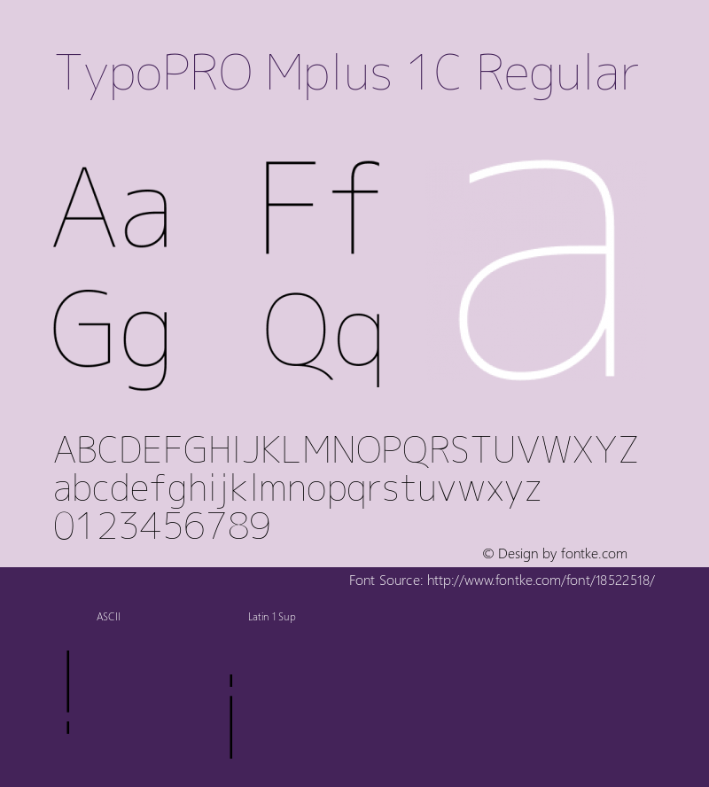 TypoPRO Mplus 1C Regular Version 1.062 Font Sample