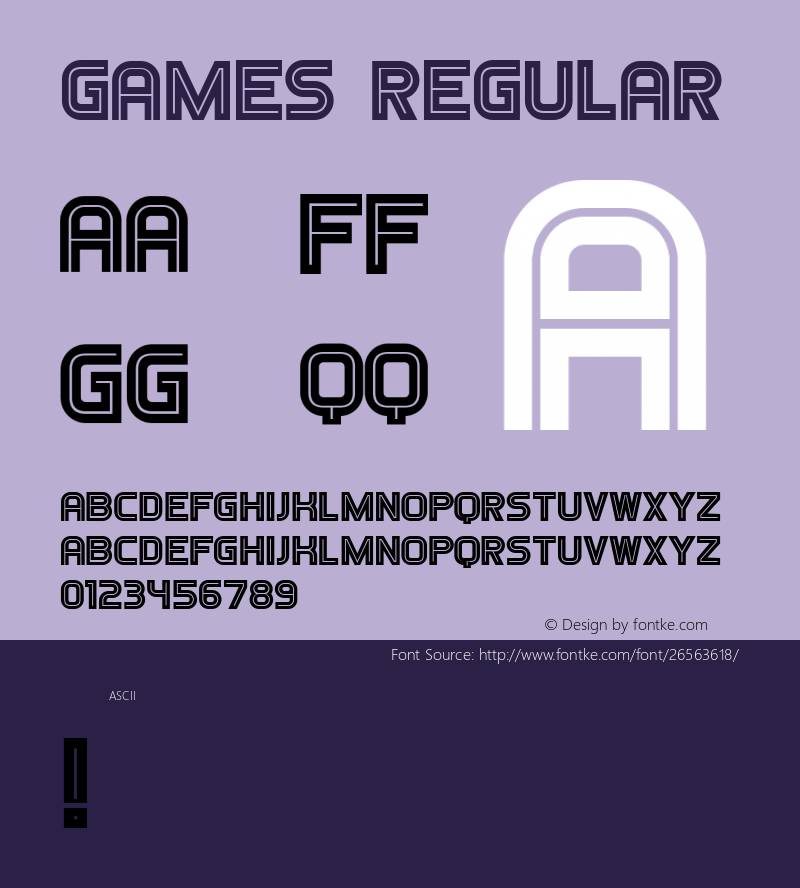 Games Version 1.000 Font Sample