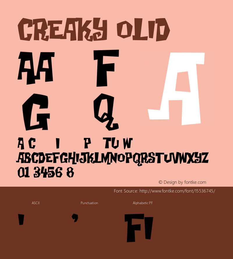 CreakySolid ☞ Version 001.000;com.myfonts.easy.sideshow.creaky-solid.solid.wfkit2.version.33HU Font Sample