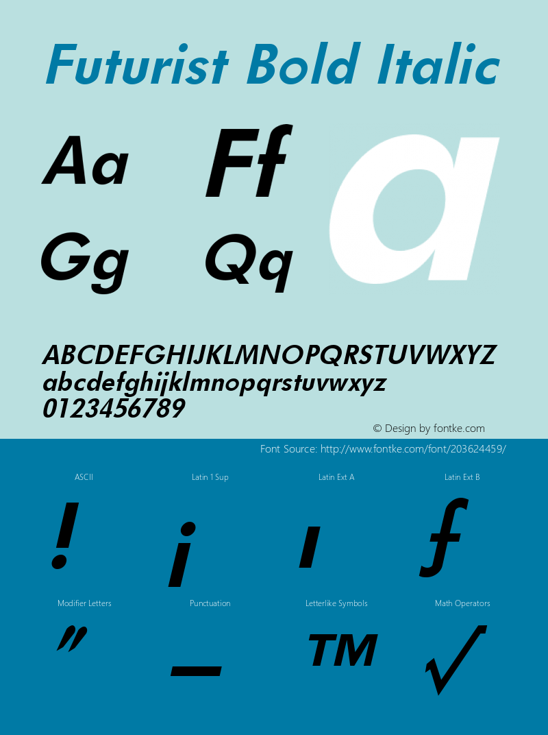 Futurist Bold Italic Altsys Metamorphosis:12/19/95图片样张