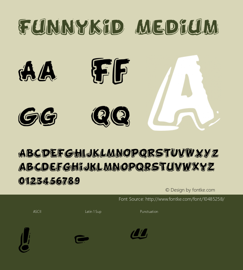 FunnyKid Medium Version 001.000 Font Sample