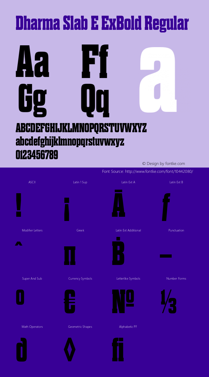 Dharma Slab E ExBold Regular Version 1.000 Font Sample