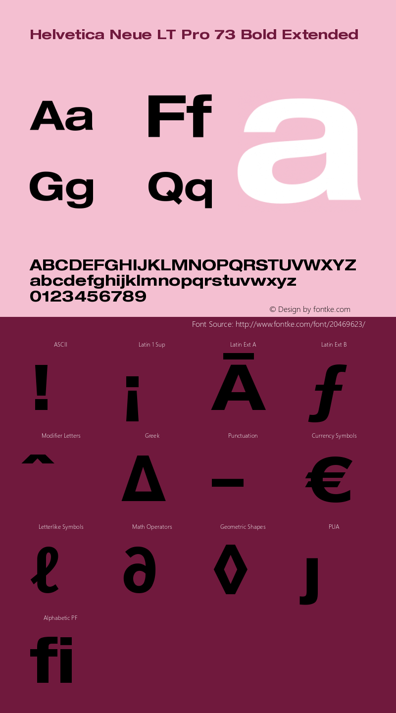 HelveticaNeueLTPro-BdEx Version 1.500;PS 001.005;hotconv 1.0.38 Font Sample