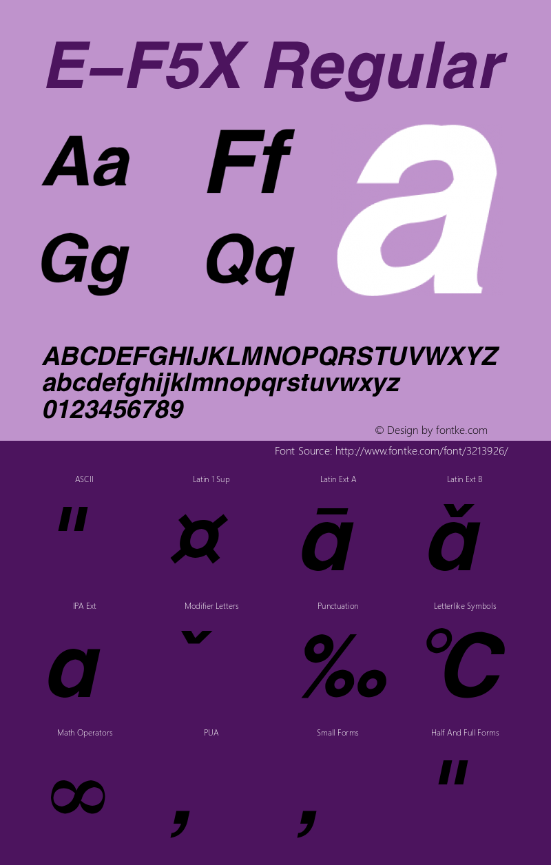 E-F5X Regular 1995;1.00 Font Sample