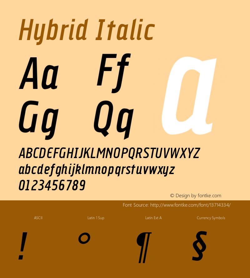 Hybrid Italic Version 001.000 Font Sample