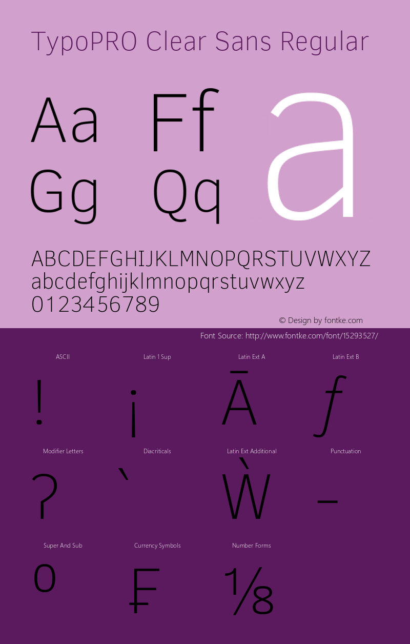 TypoPRO Clear Sans Regular Version 1.00 Font Sample