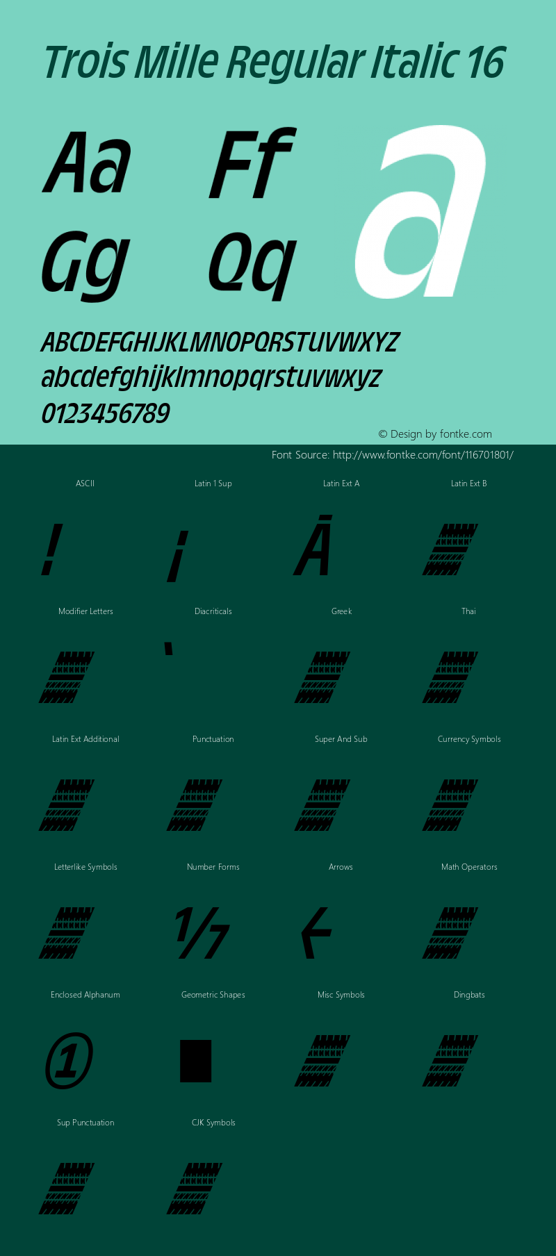 Trois Mille Regular Itl 16 Version 1.000;hotconv 1.0.109;makeotfexe 2.5.65596 Font Sample