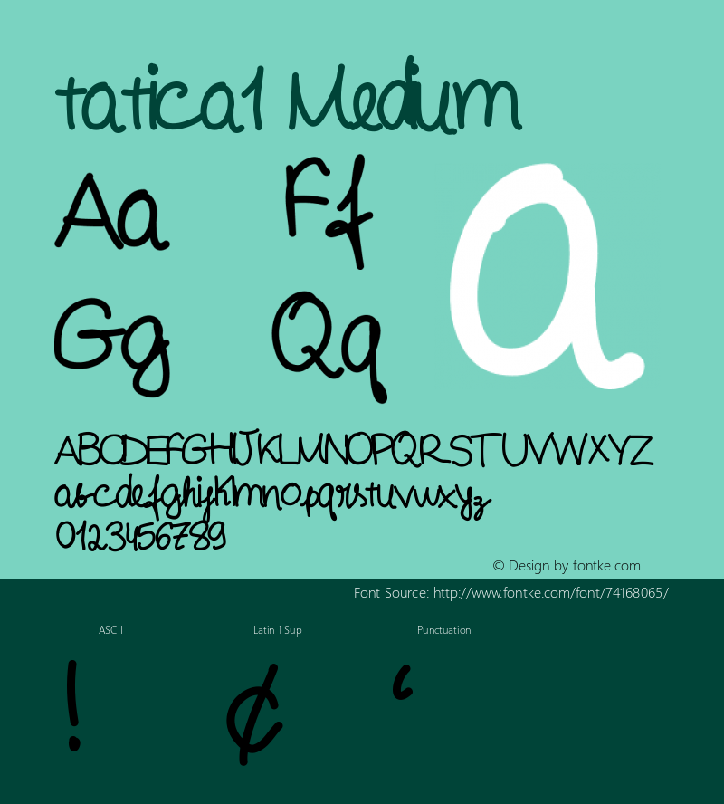 tatica1 Version 001.000 Font Sample