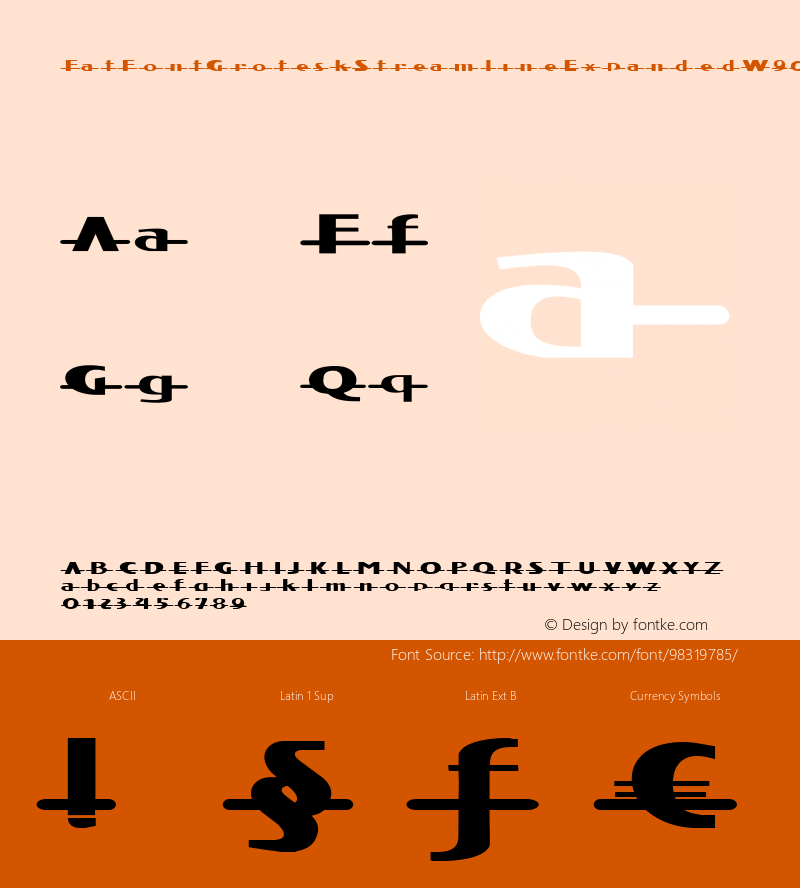 FatFontGroteskStreamlineExpandedW90 Version 1.00 Font Sample