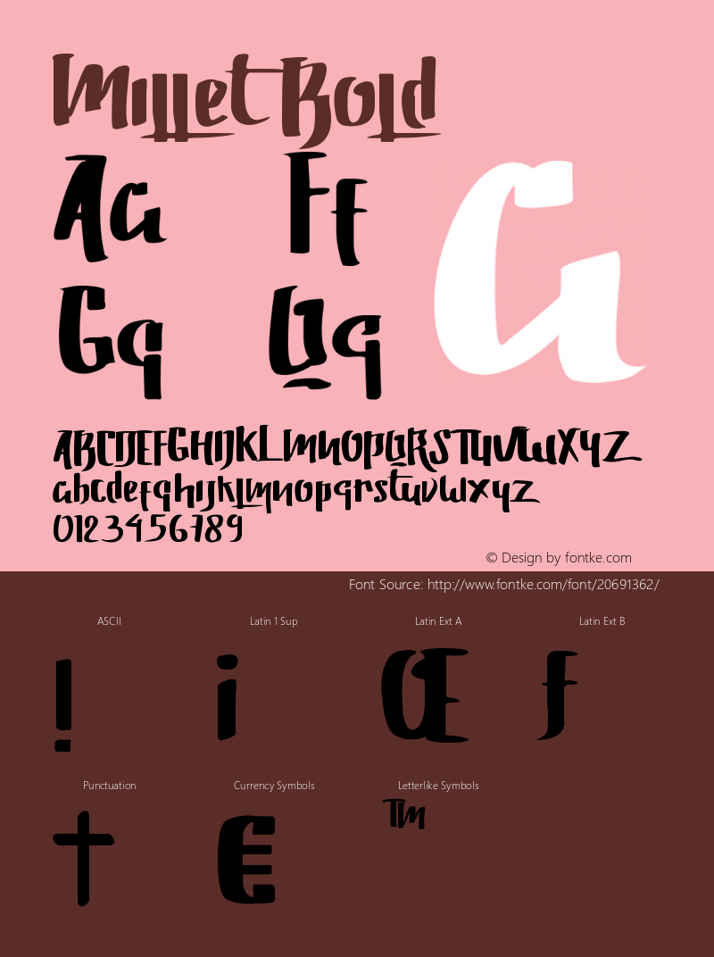 Millet-Bold Version 1.000 Font Sample