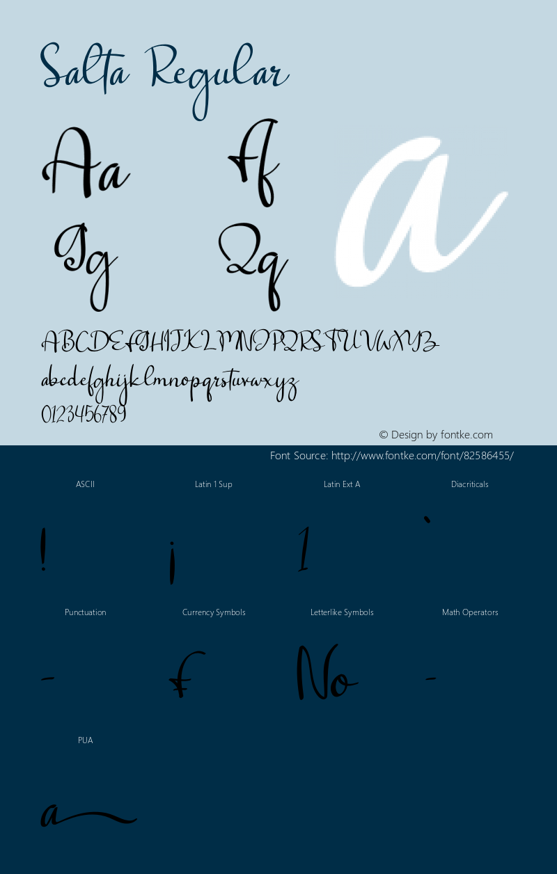 Salta Version 1.00;November 4, 2020;FontCreator 13.0.0.2683 64-bit Font Sample