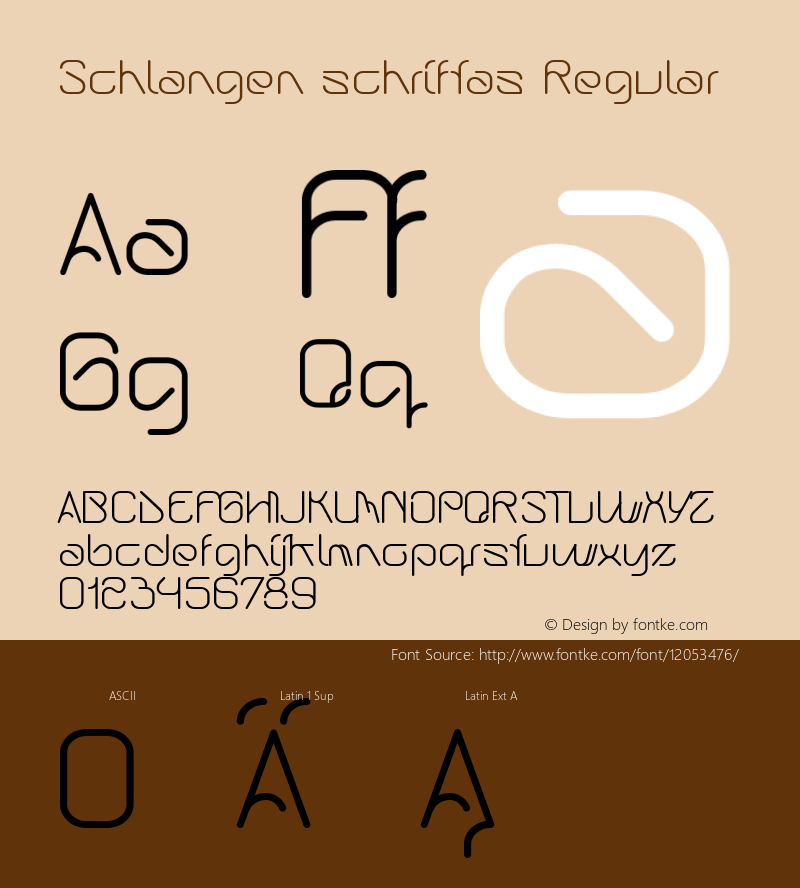 Schlangen schriftas Regular Version 001.000 Font Sample