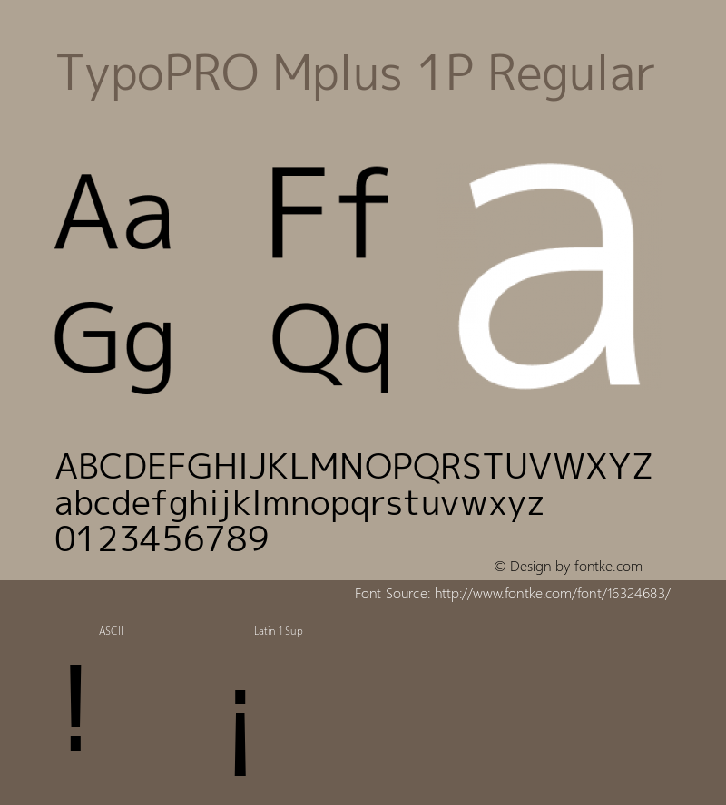 TypoPRO Mplus 1P Regular Version 1.059 Font Sample