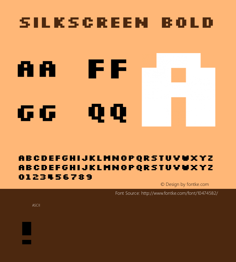 Silkscreen Bold 1.0 Sat Aug 21 15:44:44 1999 Font Sample