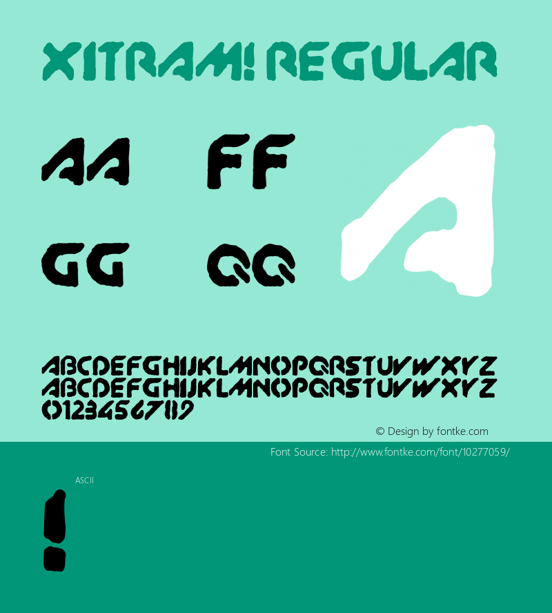 XitRAM! Regular 1.81231 Font Sample