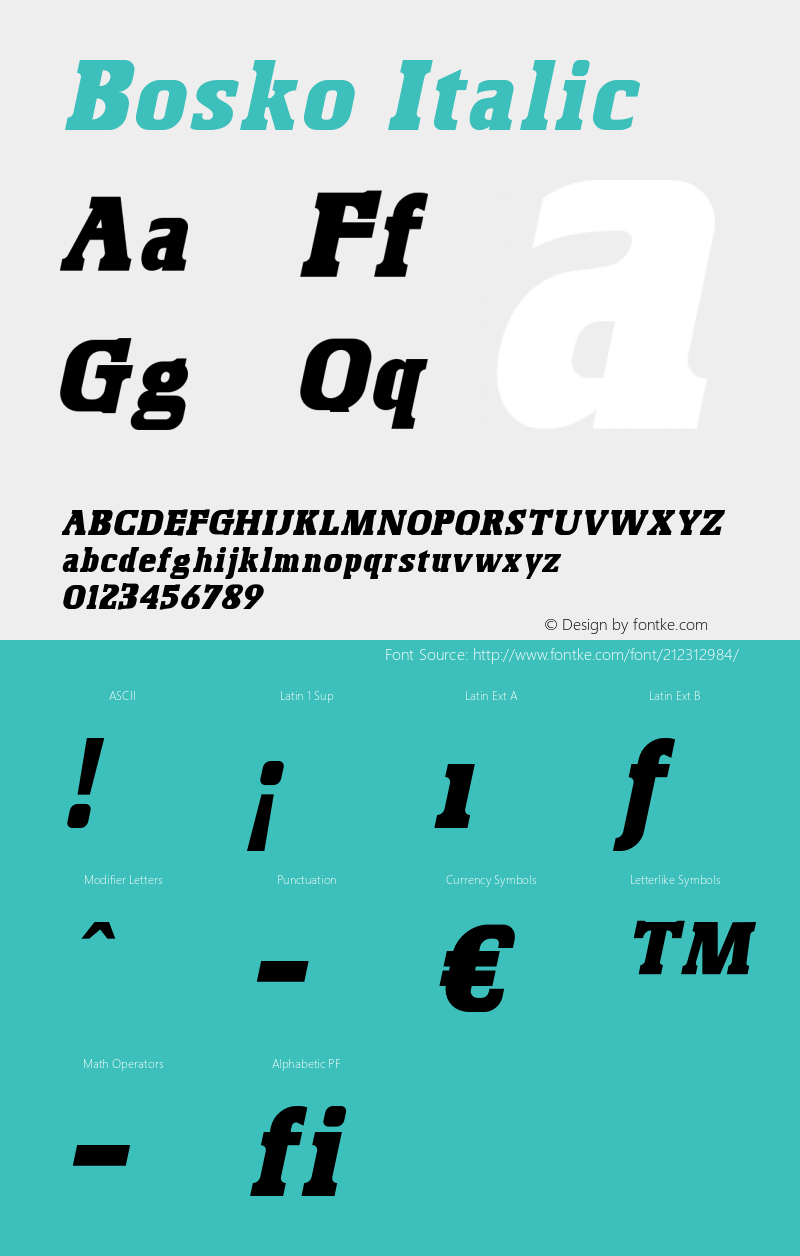 Bosko-Italic 1.000图片样张