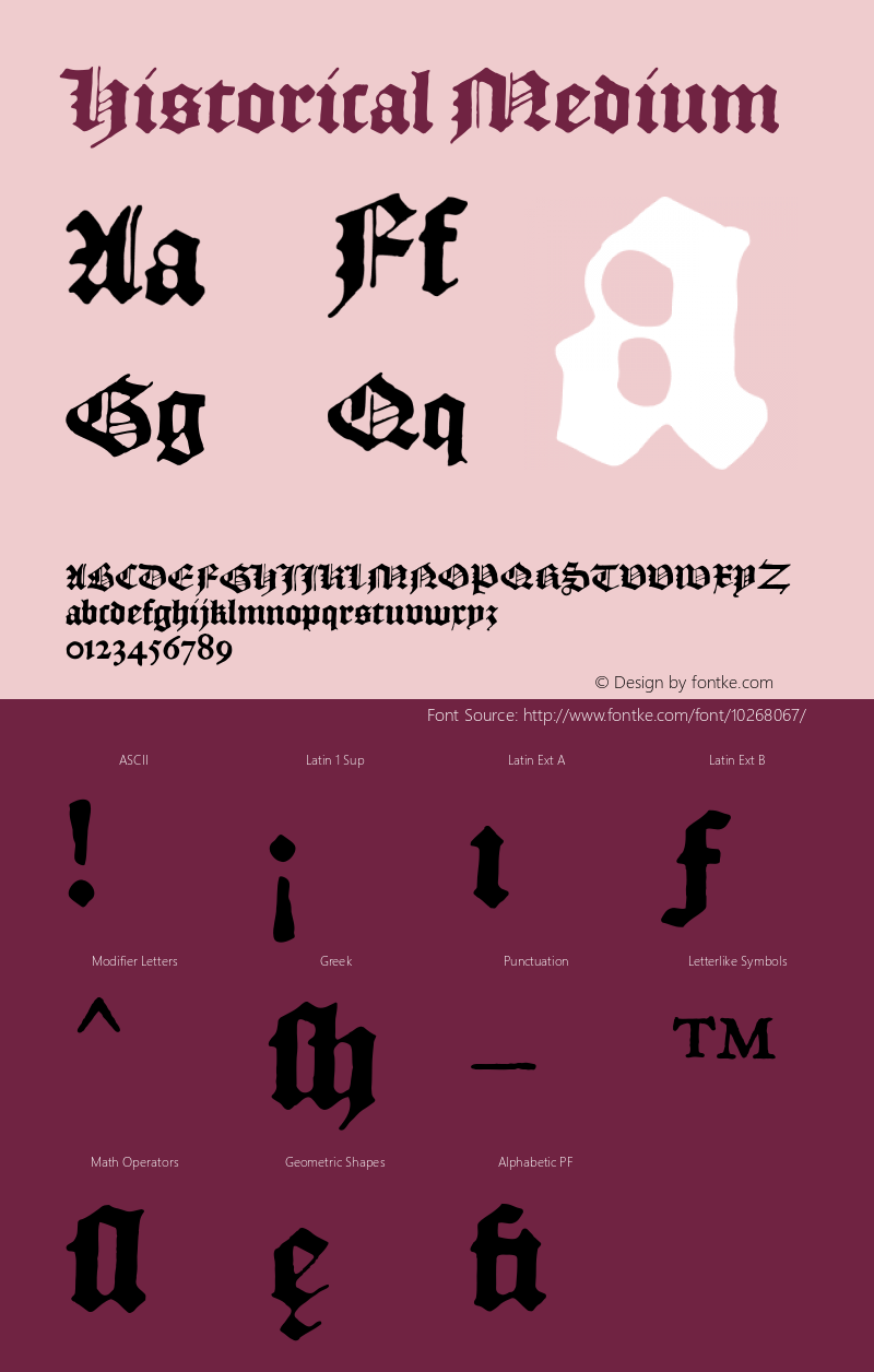 Historical Medium 001.000 Font Sample