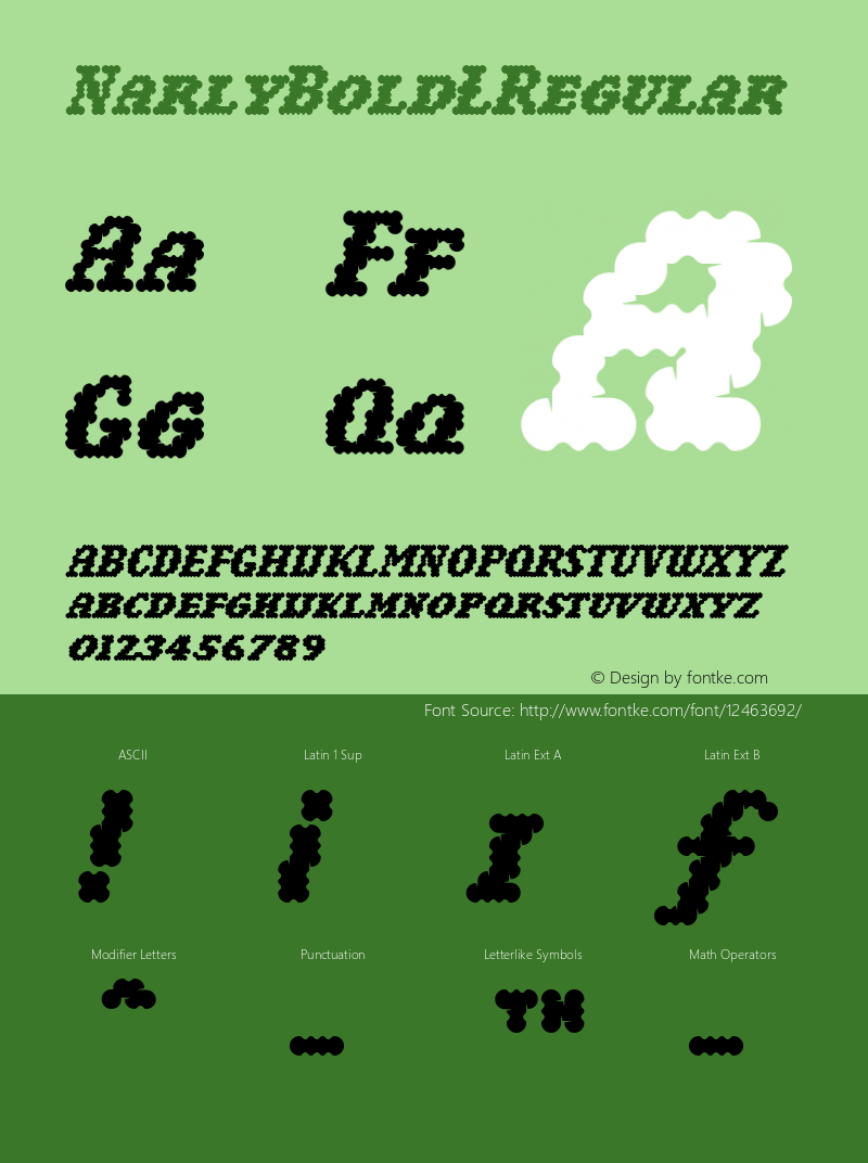 NarlyBold Regular 001.000 Font Sample