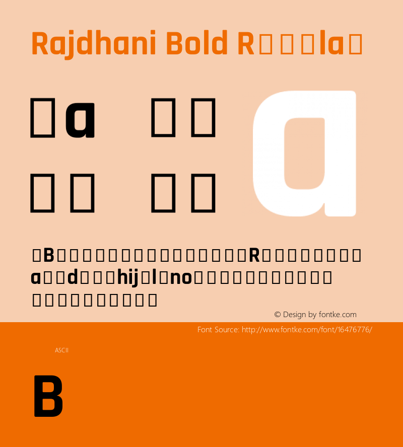 Rajdhani Bold Regular Version 1.200;PS 1.0;hotconv 1.0.78;makeotf.lib2.5.61930; ttfautohint (v1.1) -l 7 -r 28 -G 50 -x 13 -D latn -f deva -w G Font Sample