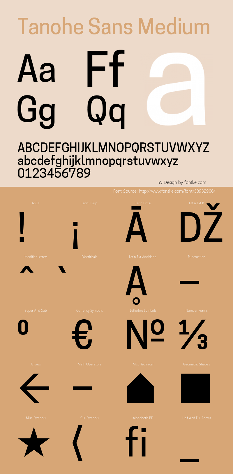 Tanohe Sans Medium Version 1.00;March 11, 2020;FontCreator 12.0.0.2522 64-bit; ttfautohint (v1.8.3) Font Sample