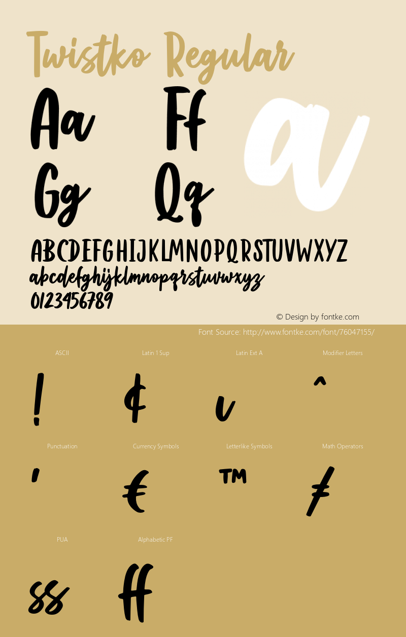 Twistko Version 1.000 Font Sample