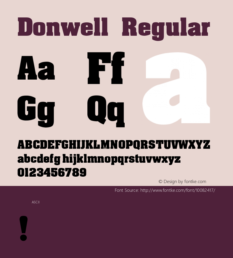 Donwell Regular Unknown Font Sample