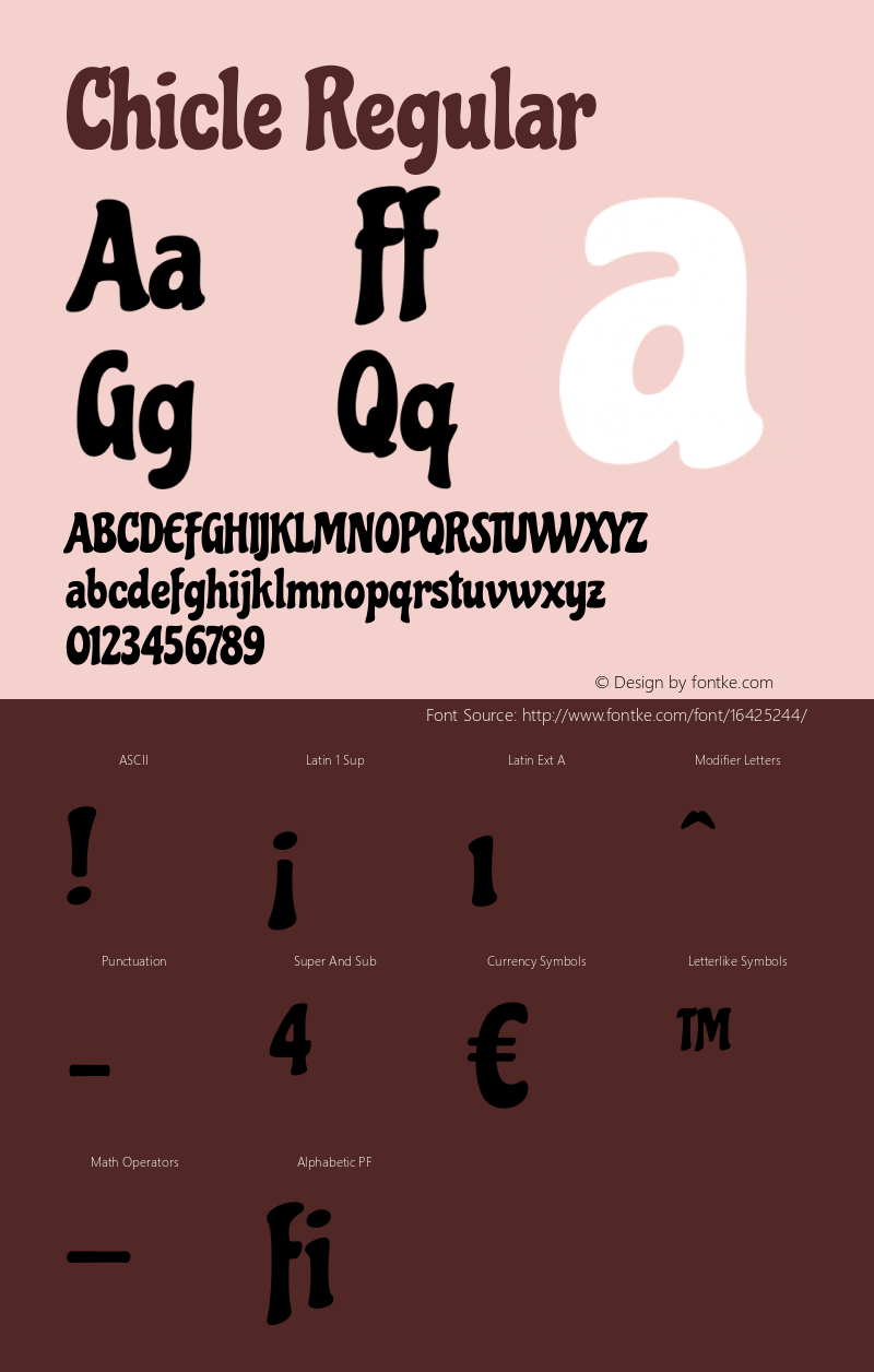 Chicle Regular Version 1.000 Font Sample