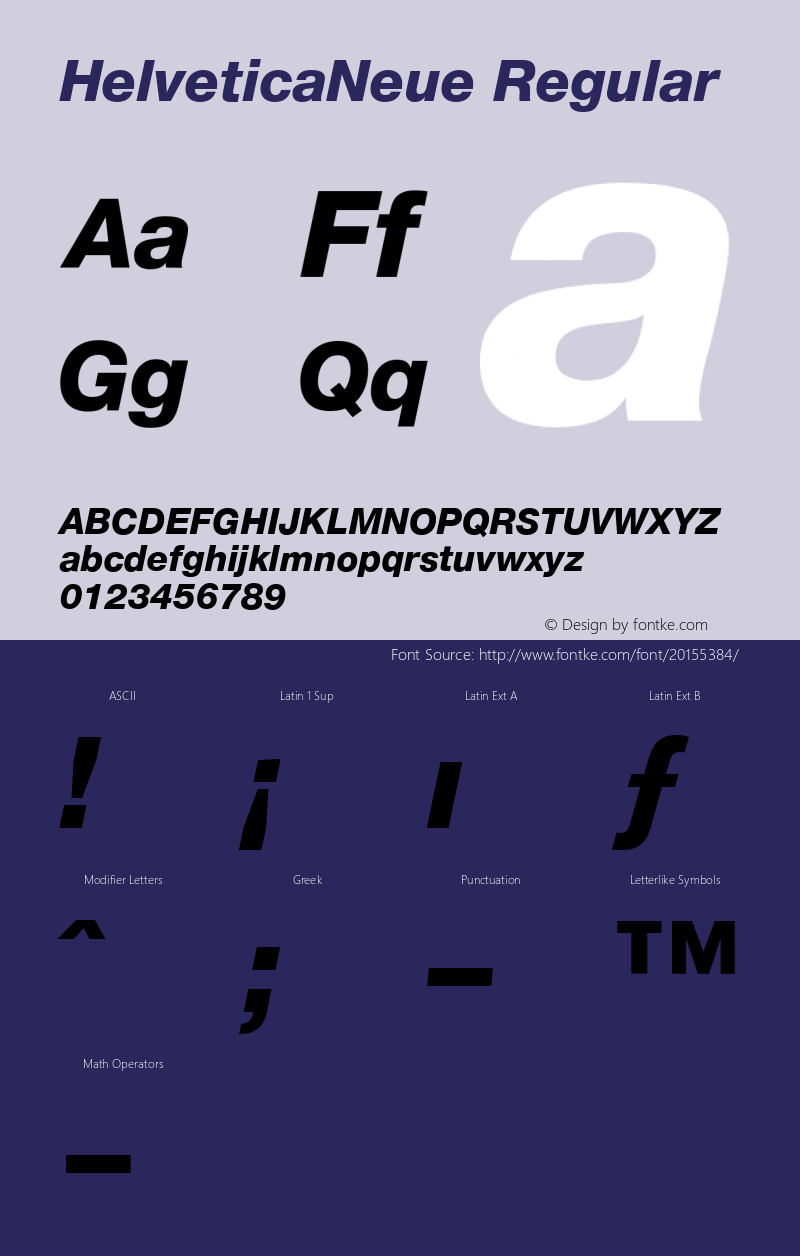 12 pt. Helvetica* 86 Heavy Italic   15472 Version 1.100 Font Sample