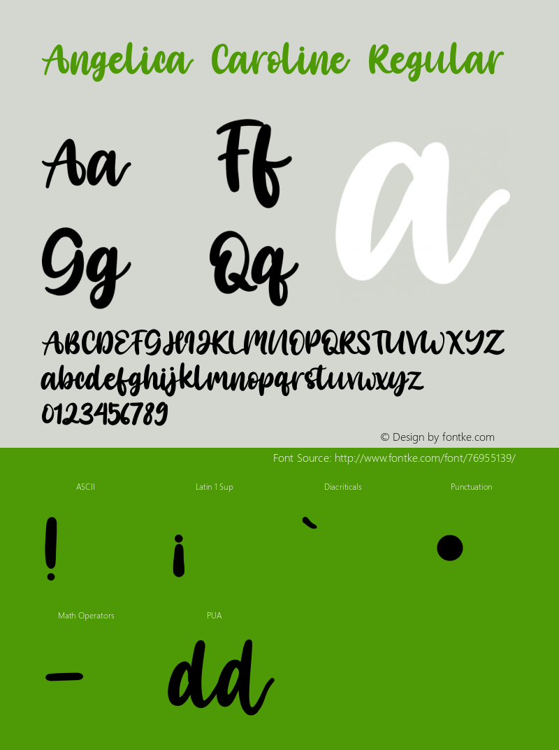 Angelica Caroline Version 1.00;June 18, 2020;FontCreator 12.0.0.2563 64-bit Font Sample