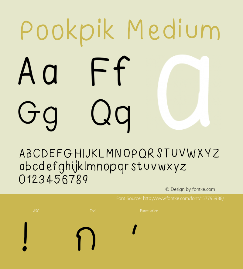 Pookpik Version 001.000 Font Sample