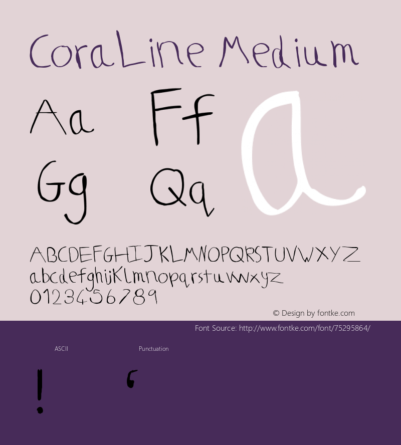 CoraLine Version 001.000 Font Sample