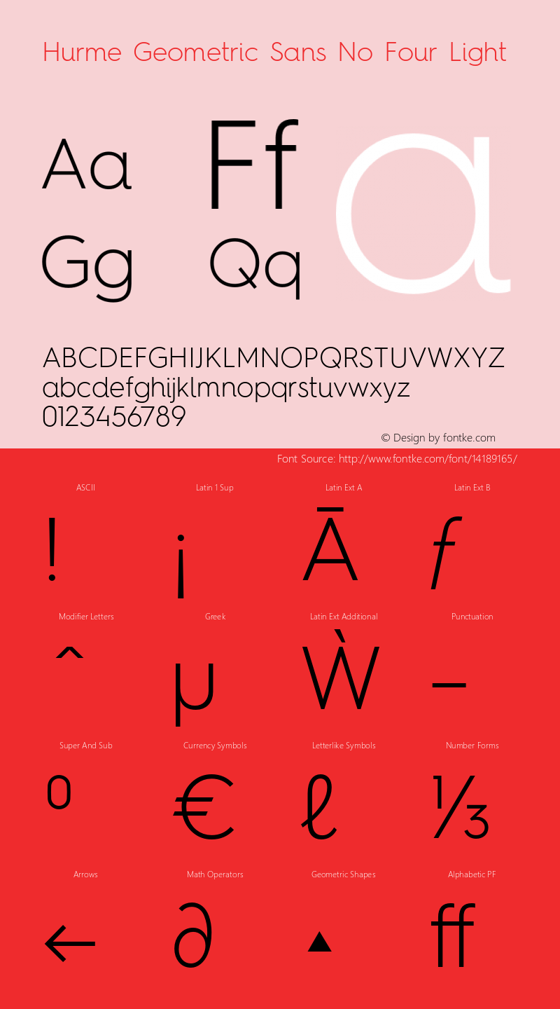 Hurme Geometric Sans No Four Light 1.001 Font Sample