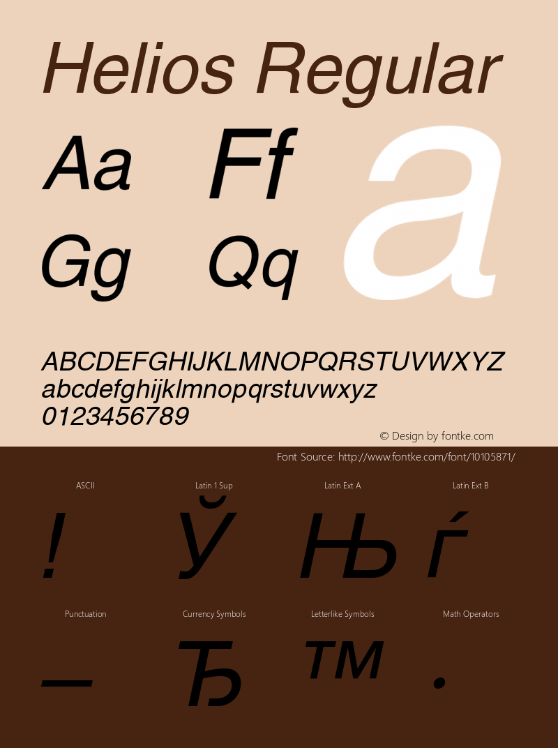 Helios Regular 004.001 Font Sample