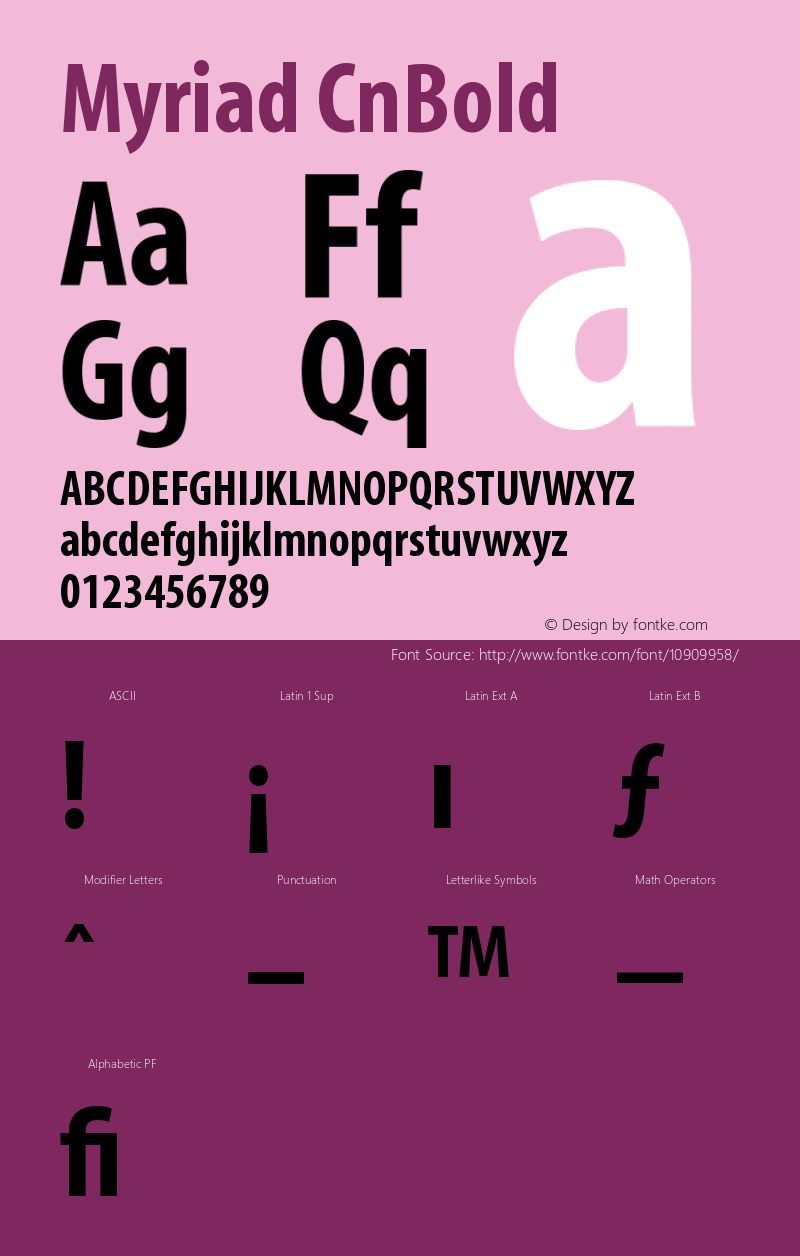 Myriad CnBold Version 001.000 Font Sample