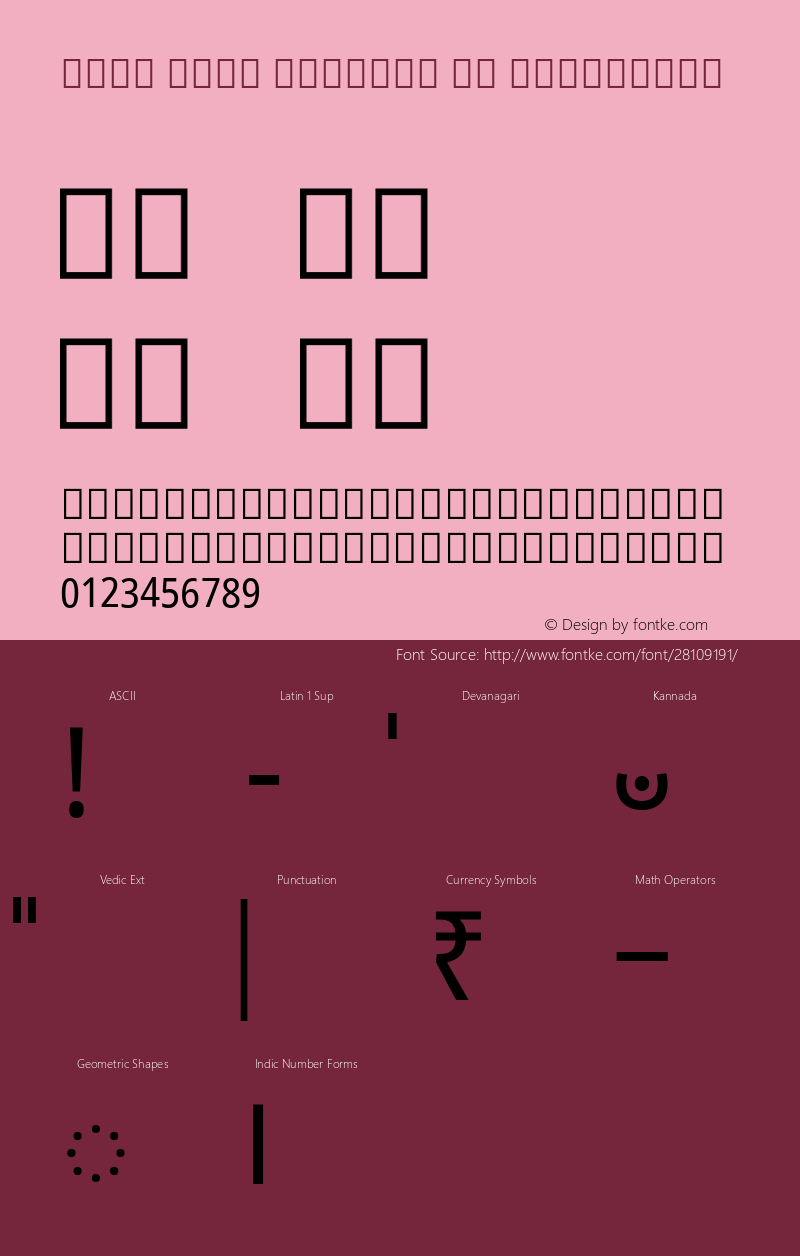 Noto Sans Kannada UI Condensed Version 2.000; ttfautohint (v1.8.2) Font Sample