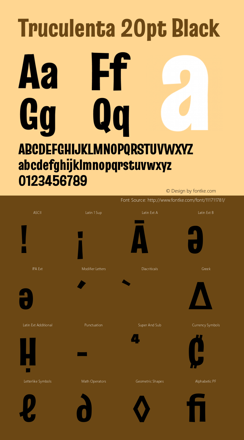 Truculenta 20pt Black Version 1.002 Font Sample