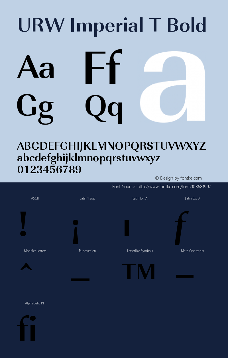 URW Imperial T Bold Version 001.005 Font Sample