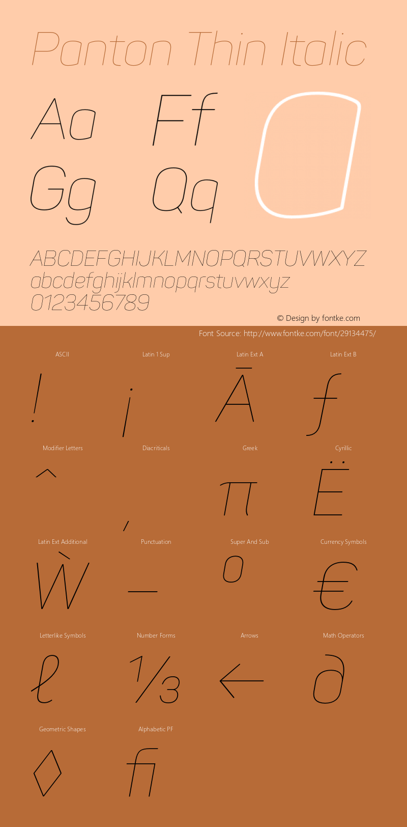 Panton Thin Italic Version 1.000;PS 001.000;hotconv 1.0.70;makeotf.lib2.5.58329 Font Sample