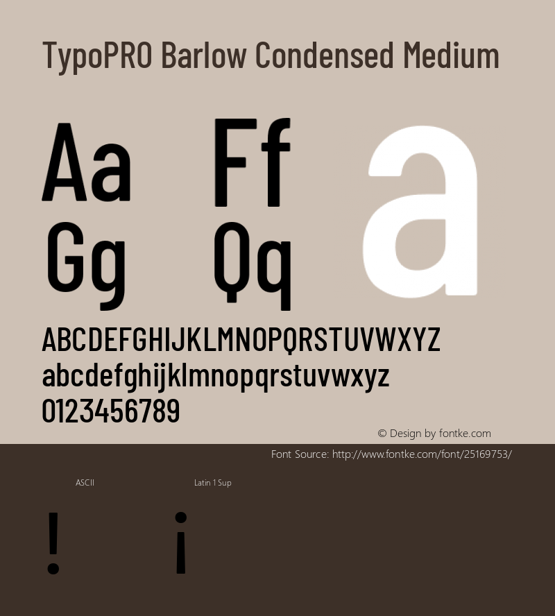 TypoPRO Barlow Condensed Medium Version 1.301 Font Sample