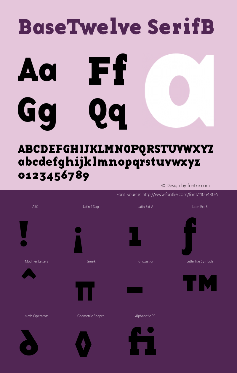 BaseTwelve SerifB Version 001.000 Font Sample