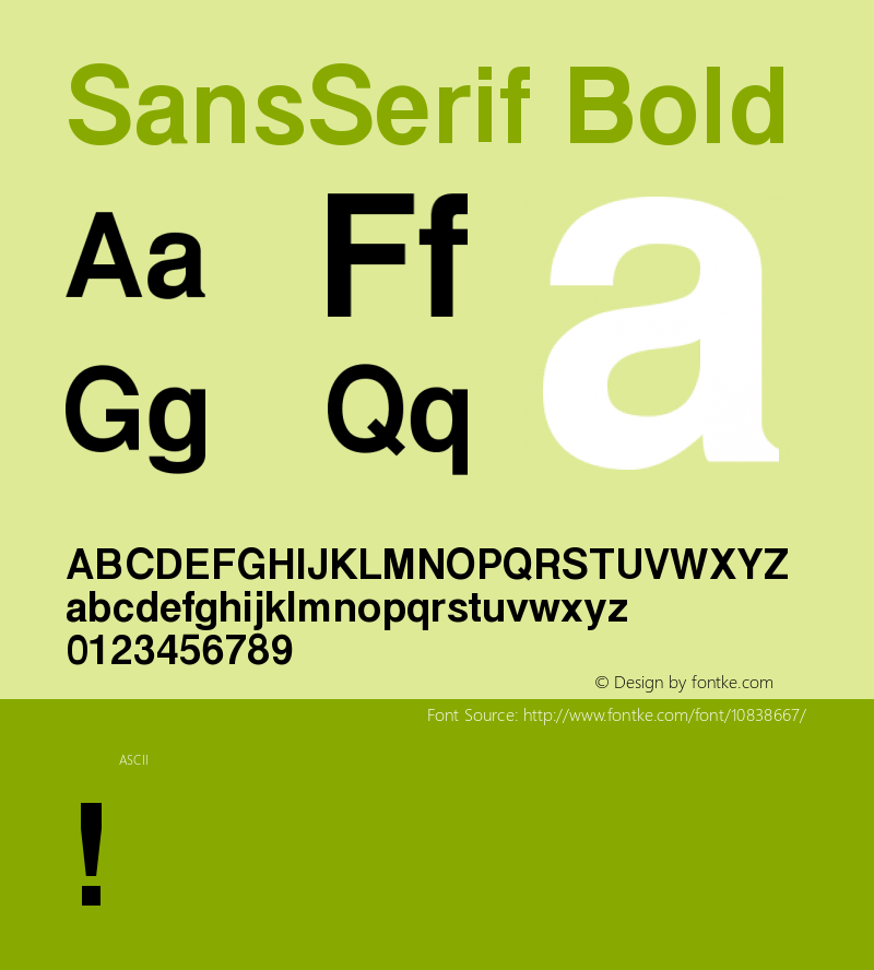 SansSerif Bold Version 001.000 Font Sample