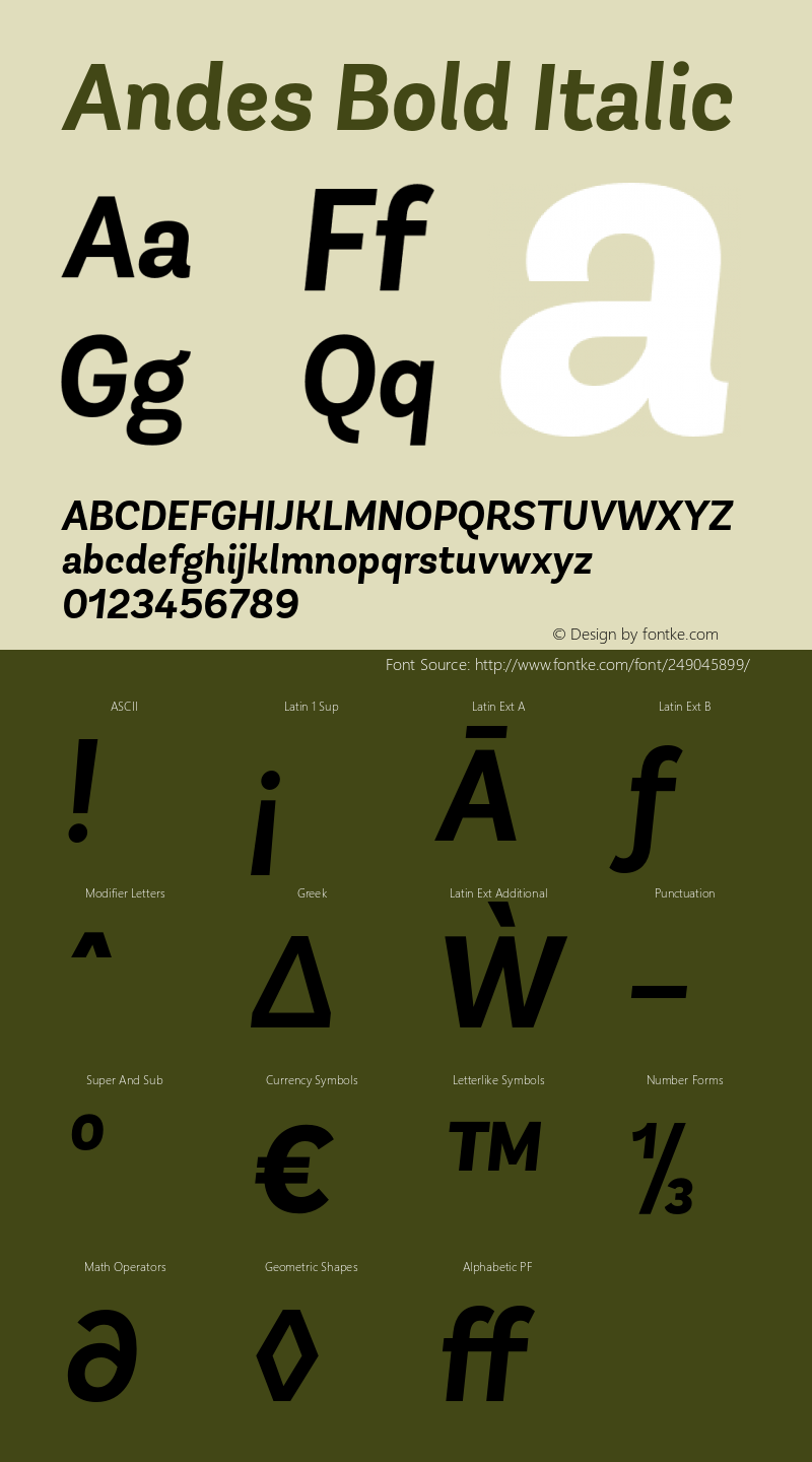 AndesBold-Italic 1.000图片样张