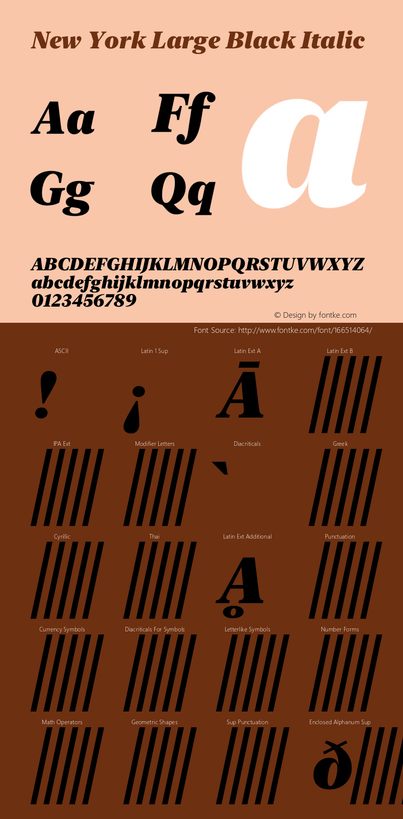New York Large Black Italic Version 16.0d1e4 Font Sample