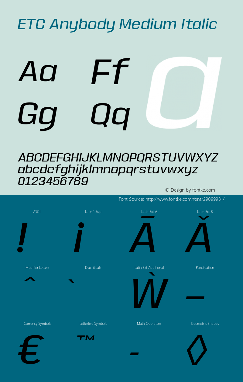 ETCAnybody-MediumIt Version 1.51 | wf-rip DC20181025 Font Sample