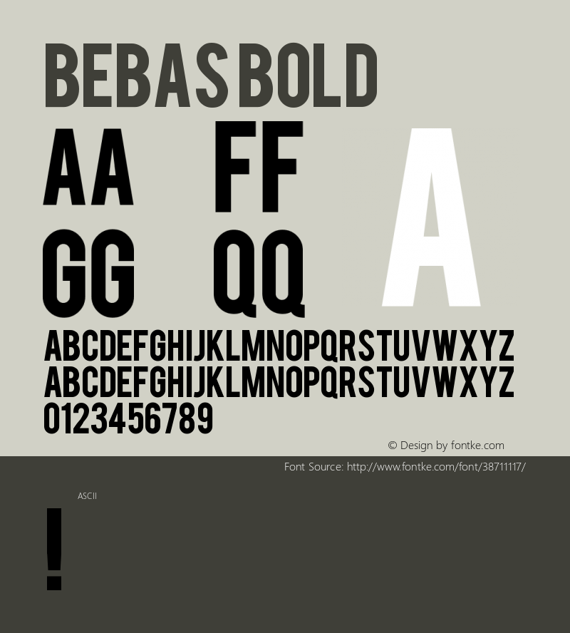 Bebas Bold Version 1.0 Extracted by ASV http://www.buraks.com/asv Font Sample