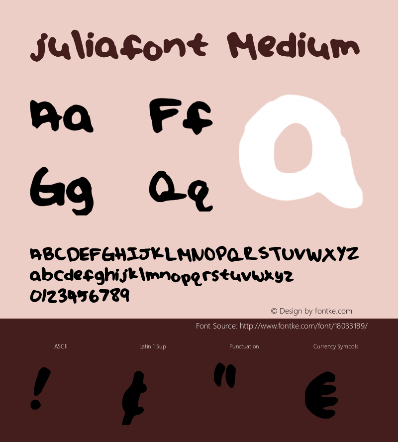 juliafont Medium Version 001.000 Font Sample